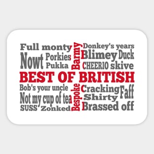 English slang on the St George's Cross flag Sticker